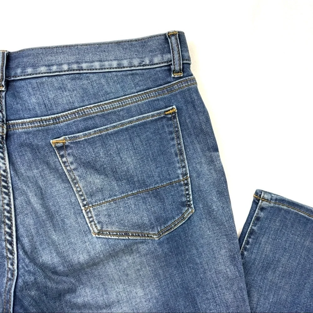 Banana Republic Med Blue Whisker‎ Faded Slim Straight Stretch Jeans 34/34